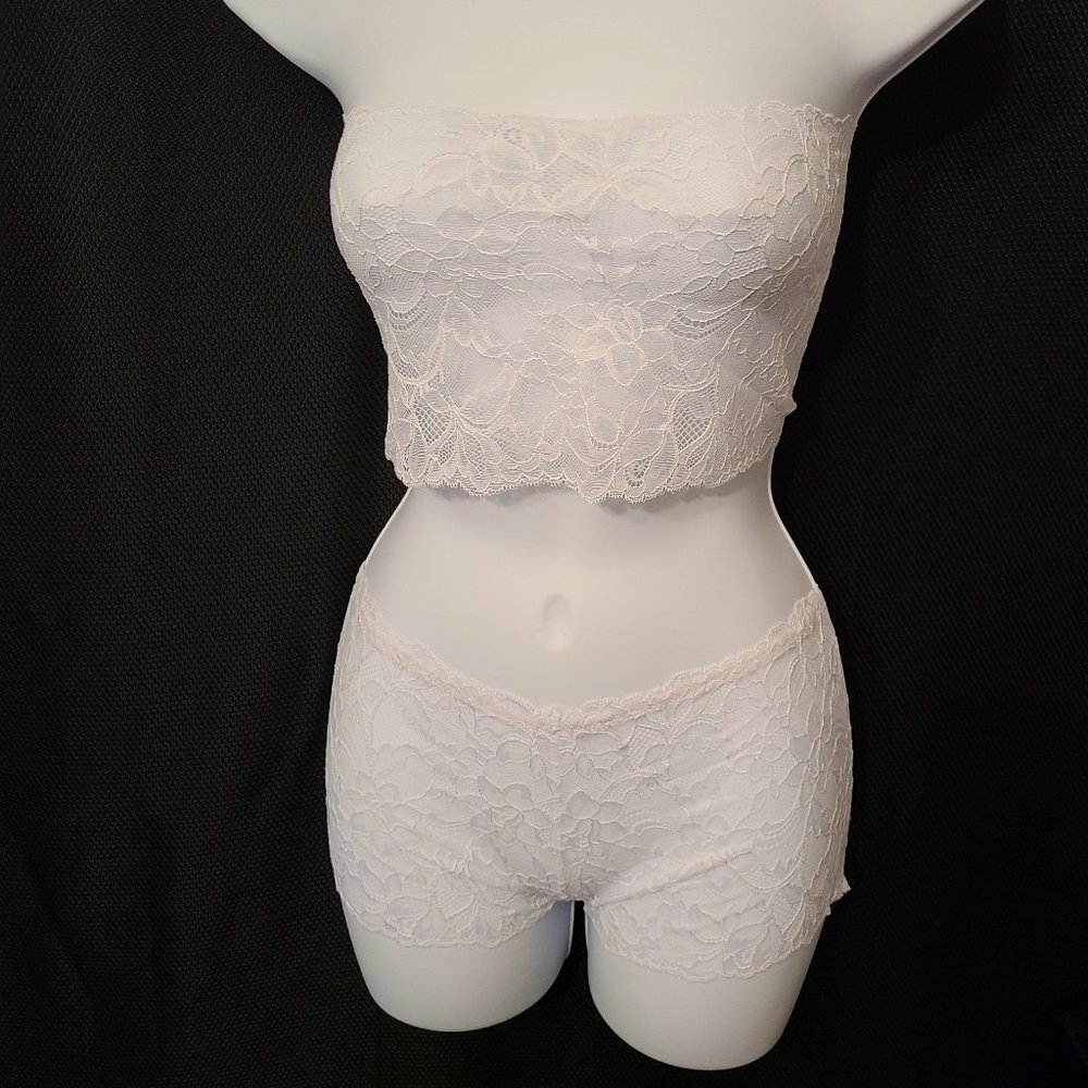 Lingerie - White Sexy Lace 2 Piece $L-BUN$